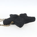 CHANEL Ketting Schoudertas Raffia 2-weg Zwart Goud CC Auth 169908SM-3