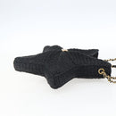 CHANEL Ketting Schoudertas Raffia 2-weg Zwart Goud CC Auth 169908SM-4