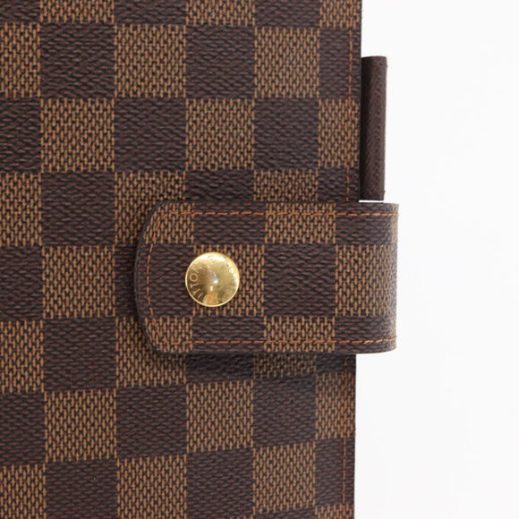 LOUIS VUITTON Damier Ebene Agenda GM Day Planner Cover R20107 LV Auth 169911