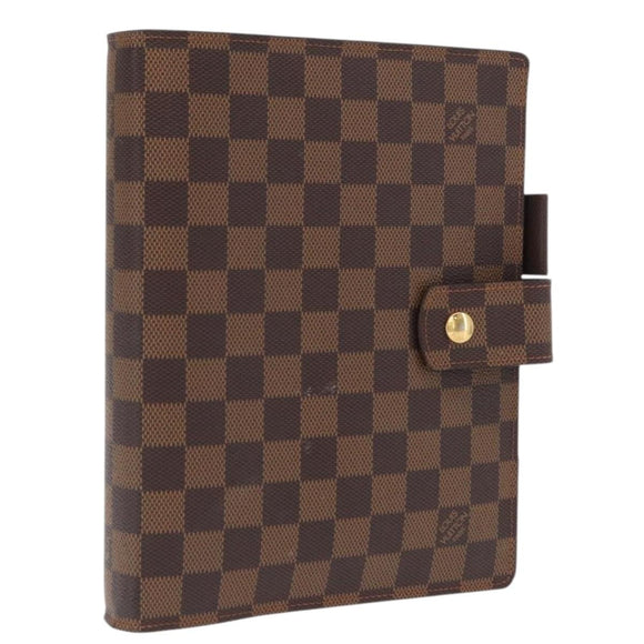 LOUIS VUITTON Damier Ebene Agenda GM Day Planner Cover R20107 LV Auth 169911