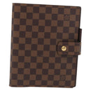 LOUIS VUITTON Damier Ebene Agenda GM Day Planner Cover R20107 LV Auth 169911-13