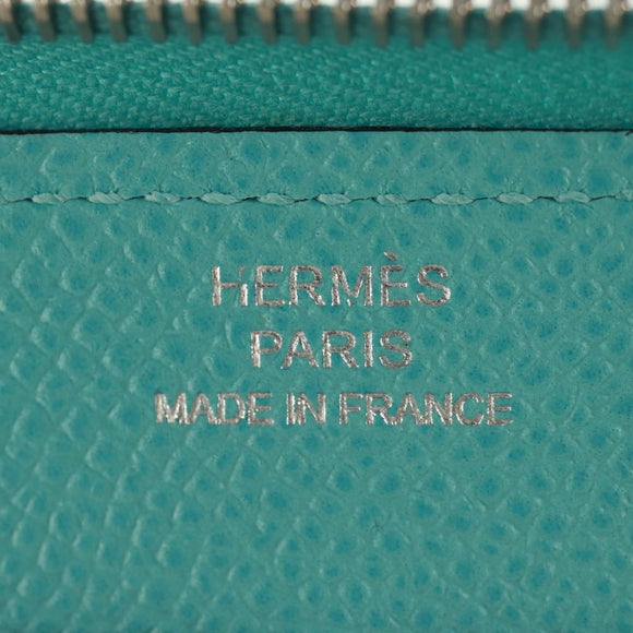 HERMES Sokwar Flamingo Party Long Wallet Silk Blue Auth 169913SAV