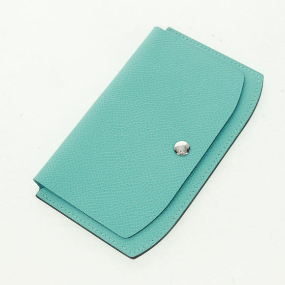 HERMES Sokwar Flamingo Party Long Wallet Silk Blue Auth 169913SAV