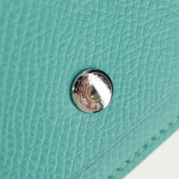 HERMES Sokwar Flamingo Party Long Wallet Silk Blue Auth 169913SAV