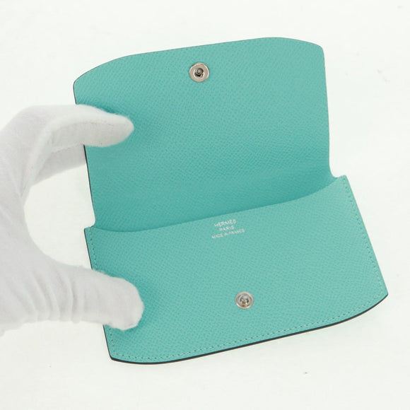 HERMES Sokwar Flamingo Party Long Wallet Silk Blue Auth 169913SAV