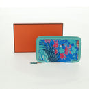 HERMES Sokwar Flamingo Party Long Wallet Silk Blue Auth 169913SAV-30
