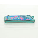 HERMES Sokwar Flamingo Party Long Wallet Silk Blue Auth 169913SAV-6