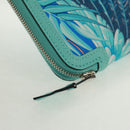 HERMES Sokwar Flamingo Party Long Wallet Silk Blue Auth 169913SAV-8