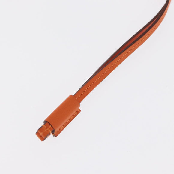 HERMES Okelley GM Necklace Leather Orange Auth 169916SAV