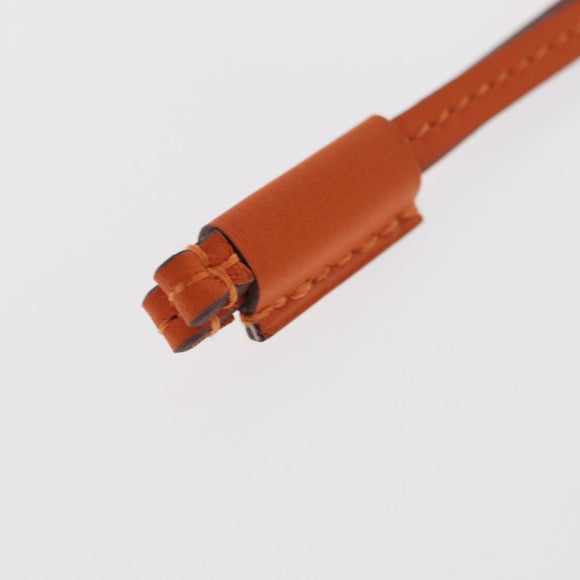 HERMES Okelley GM Necklace Leather Orange Auth 169916SAV