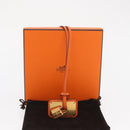 HERMES Okelley GM Necklace Leather Orange Auth 169916SAV-16
