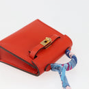 HERMES Micro Kelly Twilly Bag Charm Leather Orange Auth 169917SM-6