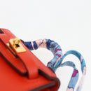 HERMES Micro Kelly Twilly Bag Charm Leather Orange Auth 169917SM-14