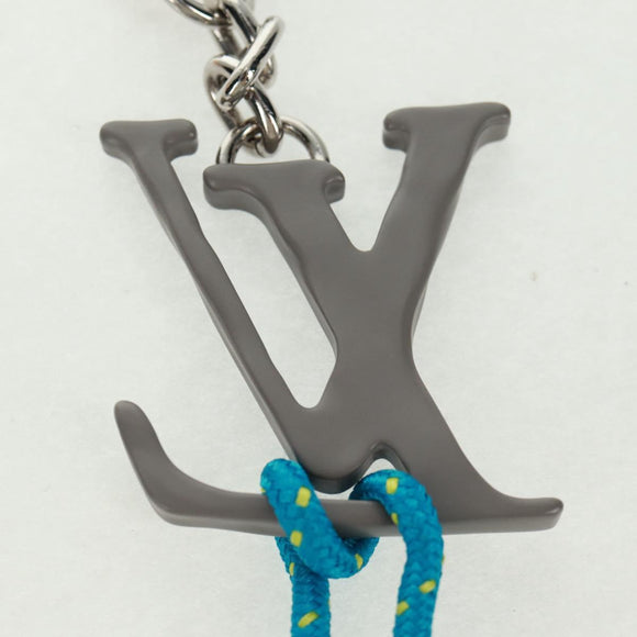 LOUIS VUITTON Porte Cles LV Shape Rope Charm metaal Blauw MP2618 LV Auth 169919M