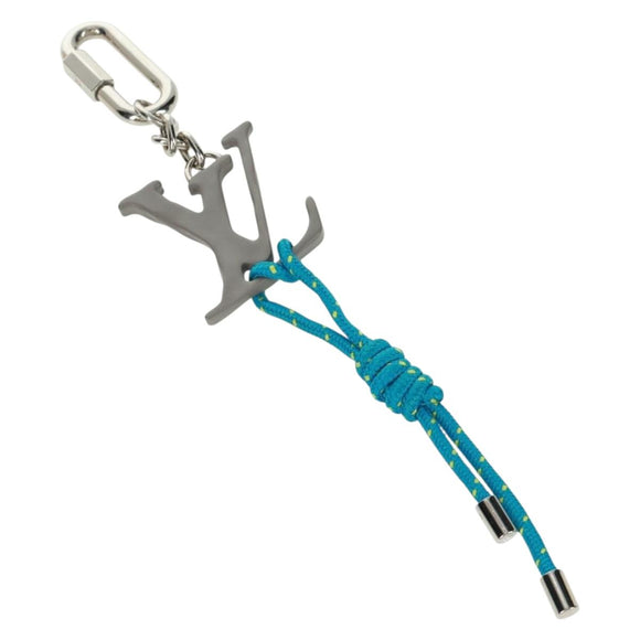LOUIS VUITTON Porte Cles LV Shape Rope Charm metaal Blauw MP2618 LV Auth 169919M