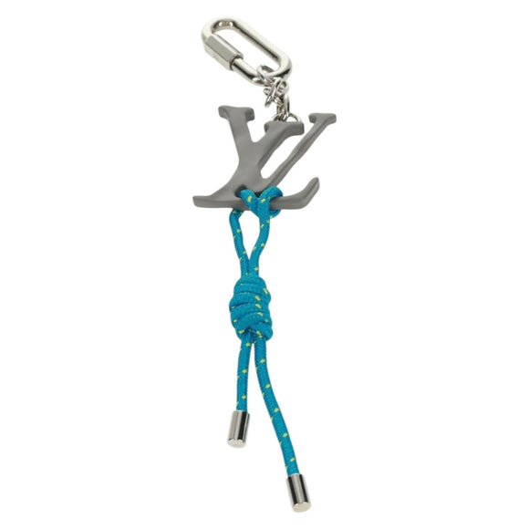 LOUIS VUITTON Porte Cles LV Shape Rope Charm metaal Blauw MP2618 LV Auth 169919M