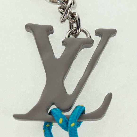 LOUIS VUITTON Porte Cles LV Shape Rope Charm metaal Blauw MP2618 LV Auth 169919M