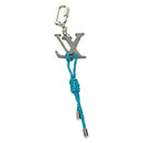 LOUIS VUITTON Porte Cles LV Shape Rope Charm metaal Blauw MP2618 LV Auth 169919M-6