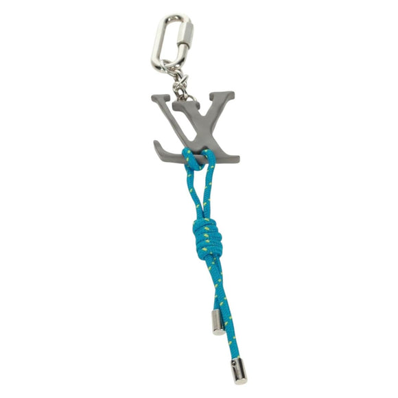 LOUIS VUITTON Porte Cles LV Shape Rope Charm metaal Blauw MP2618 LV Auth 169919M