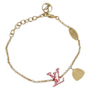 LOUIS VUITTON Brass Iconic Infinity Dot Bracelet Gold Tone M0970A Auth 169923M-1