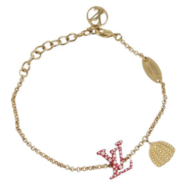 LOUIS VUITTON Brass Iconic Infinity Dot Bracelet Gold Tone M0970A Auth 169923M