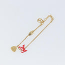LOUIS VUITTON Brass Iconic Infinity Dot Bracelet Gold Tone M0970A Auth 169923M-9