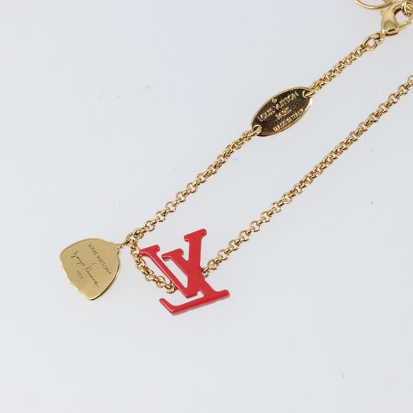 LOUIS VUITTON Brass Iconic Infinity Dot Bracelet Gold Tone M0970A Auth 169923M