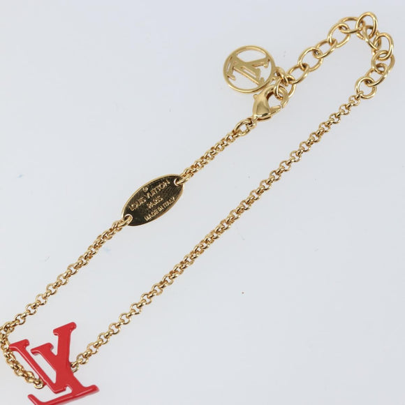 LOUIS VUITTON Brass Iconic Infinity Dot Bracelet Gold Tone M0970A Auth 169923M