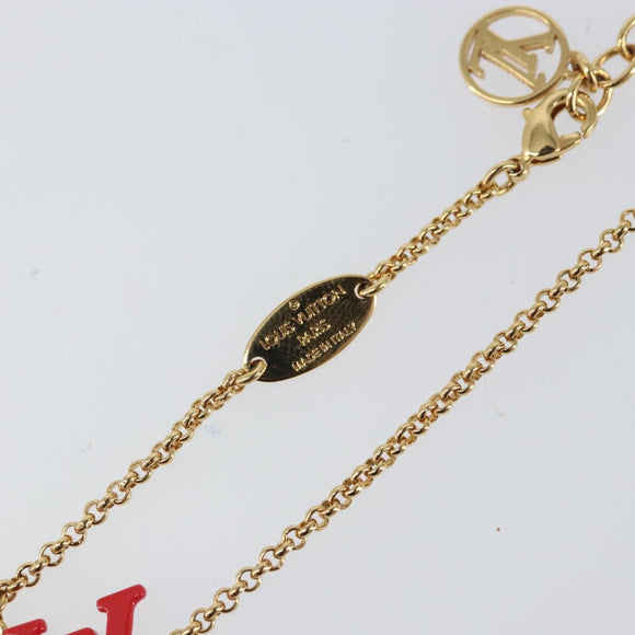 LOUIS VUITTON Brass Iconic Infinity Dot Bracelet Gold Tone M0970A Auth 169923M