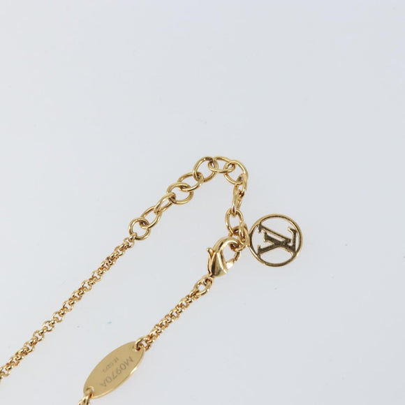 LOUIS VUITTON Brass Iconic Infinity Dot Bracelet Gold Tone M0970A Auth 169923M
