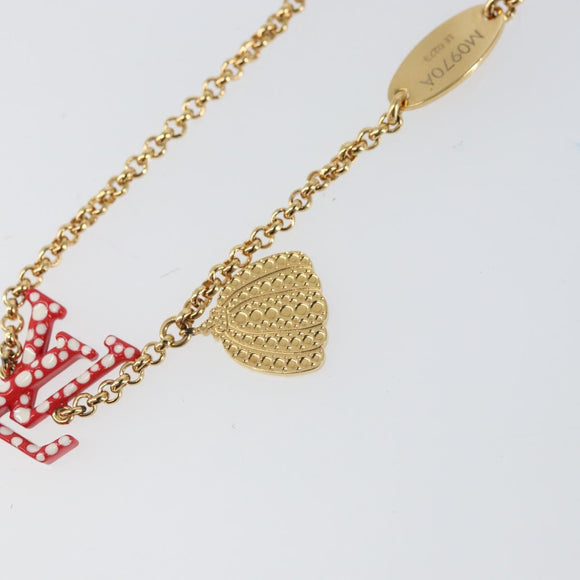 LOUIS VUITTON Brass Iconic Infinity Dot Bracelet Gold Tone M0970A Auth 169923M