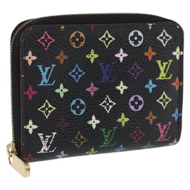 LOUIS VUITTON Monogram Multicolor Zippy Coin Purse Black M93740 LV Auth 169925
