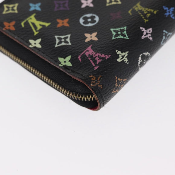 LOUIS VUITTON Monogram Multicolor Zippy Coin Purse Black M93740 LV Auth 169925