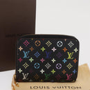 LOUIS VUITTON Monogram Multicolor Zippy Coin Purse Black M93740 LV Auth 169925-20
