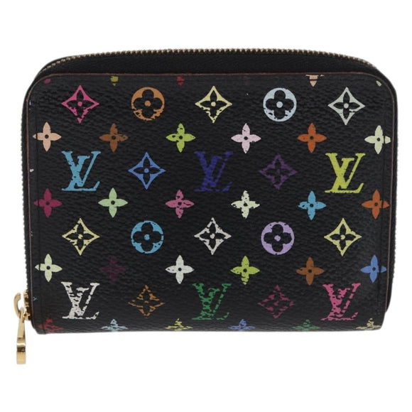 LOUIS VUITTON Monogram Multicolor Zippy Coin Purse Schwarz M93740 LV Auth 169925