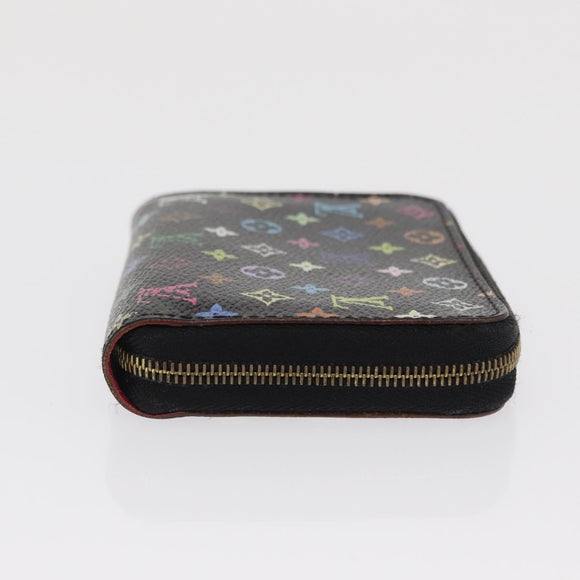 LOUIS VUITTON Monogram Multicolor Zippy Coin Purse Black M93740 LV Auth 169925