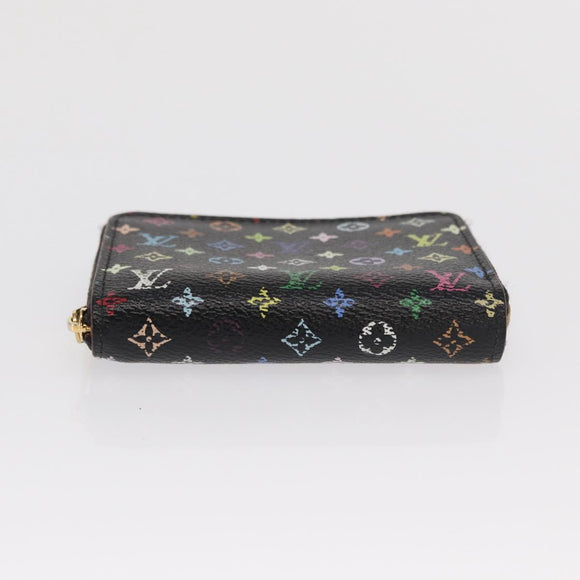 LOUIS VUITTON Monogram Multicolor Zippy Coin Purse Black M93740 LV Auth 169925