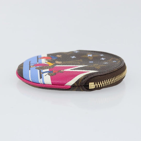 LOUIS VUITTON Monogram Skiing Porte Monnaie Round Coin Purse LV Auth 169927M