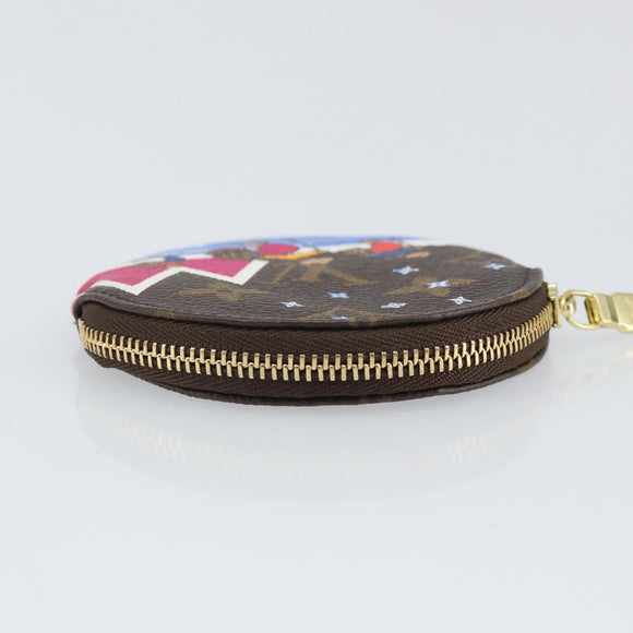 LOUIS VUITTON Monogram Skiing Porte Monnaie Round Coin Purse LV Auth 169927M