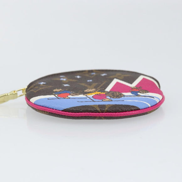 LOUIS VUITTON Monogram Skiing Porte Monnaie Round Coin Purse LV Auth 169927M