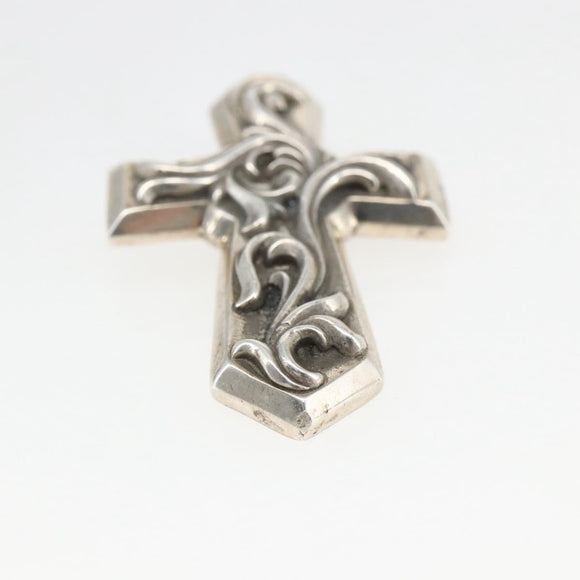 Chrome Hearts Large Vulcan Cross Pendant Top Ag925 Silver Auth 169929SM