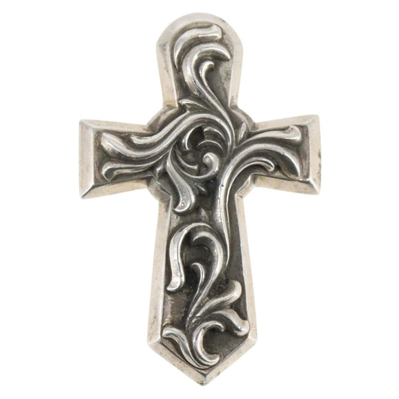 Chrome Hearts Large Vulcan Cross Pendant Top Ag925 Silver Auth 169929SM