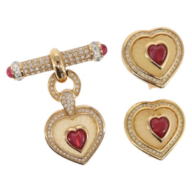 Christian Dior Earring Brooch metal Gold Tone Auth 169930V