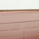 Christian Dior Cannage Studs Long Wallet Lamb Skin Pink Gold Auth 169933M-18