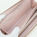 Christian Dior Cannage Studs Long Wallet Lamb Skin Pink Gold Auth 169933M-9