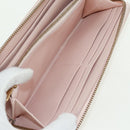 Christian Dior Cannage Studs Long Wallet Lamb Skin Pink Gold Auth 169933M-21