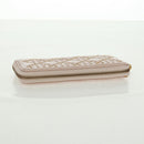 Christian Dior Cannage Studs Long Wallet Lamb Skin Pink Gold Auth 169933M-5