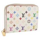 LOUIS VUITTON Monogram Multicolor Zippy Coin Portemonnee Wit M93741 Auth 169934-1