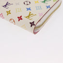LOUIS VUITTON Monogram Multicolor Zippy Coin Portemonnee Wit M93741 Auth 169934-15