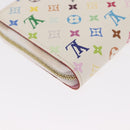 LOUIS VUITTON Monogram Multicolor Zippy Coin Portemonnee Wit M93741 Auth 169934-16